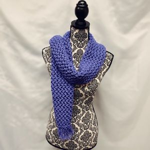 Handmade hand knit scarf - purple
